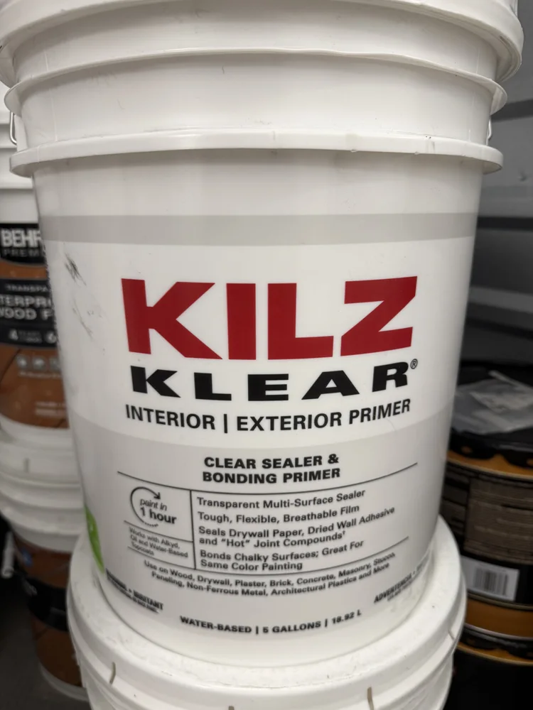 KILZ KLEAR — Clear · Bonding primer & sealer, actual 5 gallon bucket